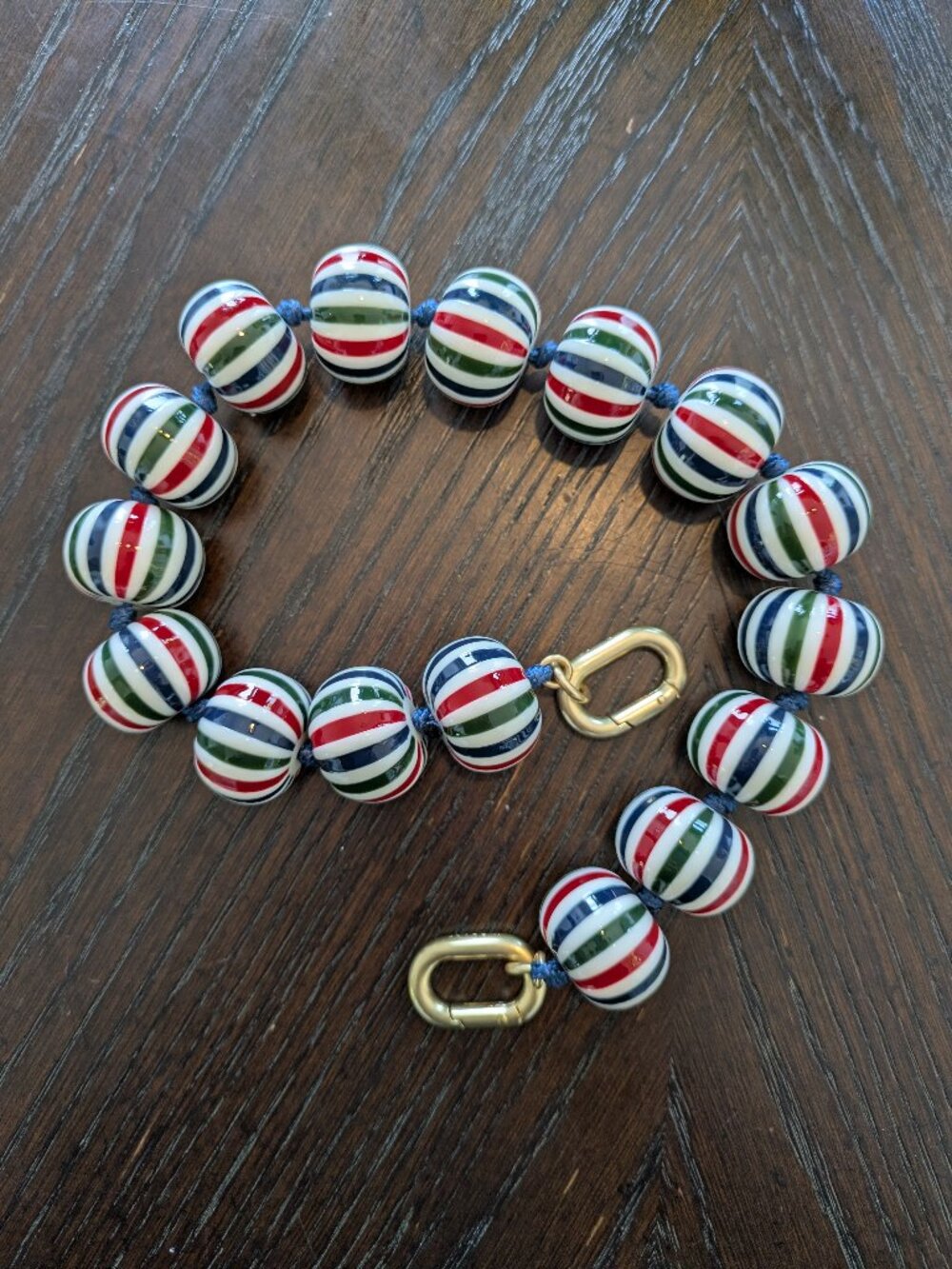 Clare V Shortie Strap - Multi Enamel Stripe